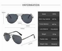 2025 Aviation Metail Frame Polarized Sunglasses Men Brand Designer Sun Glasses Women Pilot Male Eyewear Driving UV400