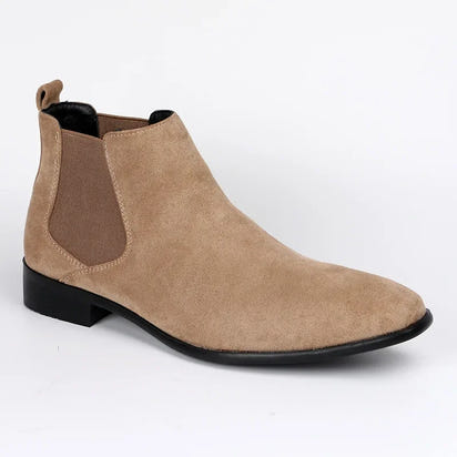 Herren-Chelsea-Boots, vielseitige, modische kurze Stiefel, kleine eckige Zehenkappe, Designer-Schuhe mit Absatz, Cowgirl-Stiefel