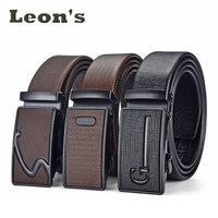Men's Auto Buckle Business Belt - Textured PU Leather Strap, Metal Clasp Dress Belt Black (High Quality)