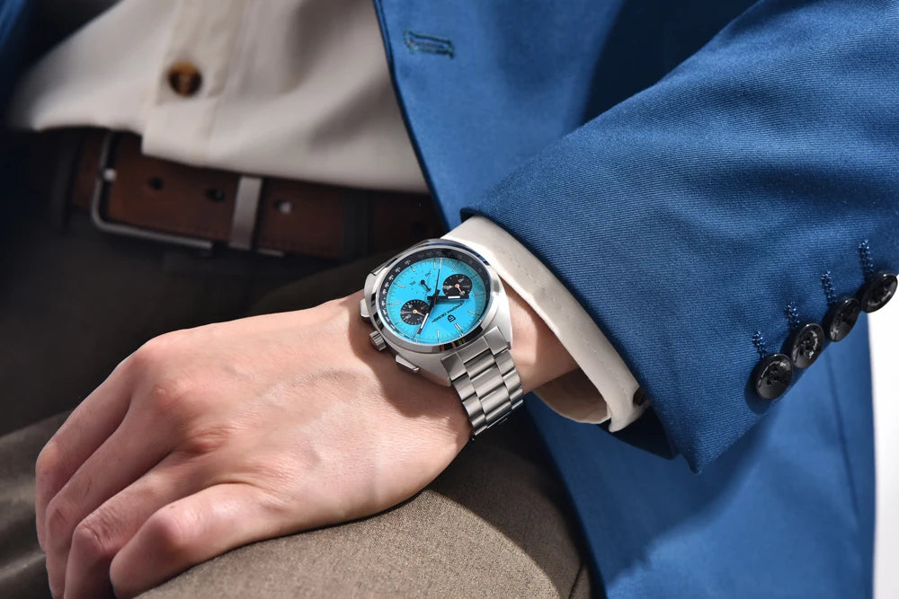 PAGANI DESIGN 2026 Retro Luxury Men's Watches Sports Chronograph VK63 Quartz Watch For Men AR Sapphire Waterproof Leather Clock