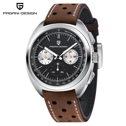PAGANI DESIGN 2026 Retro Luxury Men's Watches Sports Chronograph VK63 Quartz Watch For Men AR Sapphire Waterproof Leather Clock