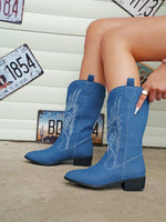 Goldene, wadenhohe Stiefel für Damen, silberne, spitze Western-Cowboystiefel im Retro-Stil, schwarze Stiefel in Übergrößen (36-43)