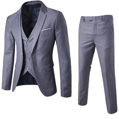 Suits Men Two Piece Sets Pant Set Blazer Turn Down Collar Full Sleeve Slim Fit Tight Waist Coat Long Pants Wedding Fabric Upgade