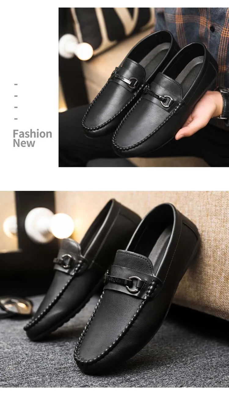Zapatos casuales transpirables para hombre, tendencia de ocio de primavera y verano, zapatos de moda con hebilla de bocado de caballo estilo retro y pedal.