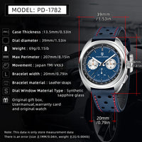 PAGANI DESIGN 2026 Retro Luxury Men's Watches Sports Chronograph VK63 Quartz Watch For Men AR Sapphire Waterproof Leather Clock