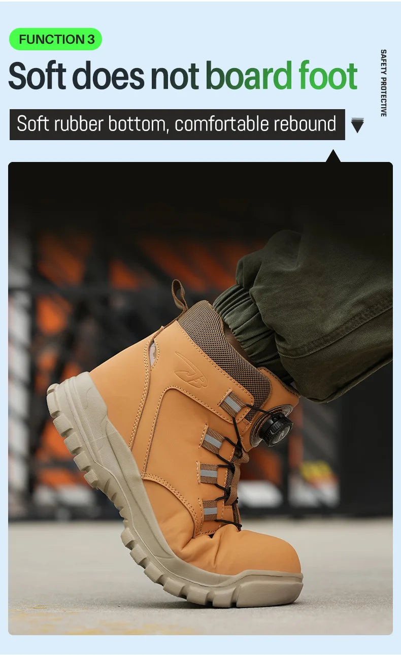 Wasserdichte Sicherheitsstiefel für Herren, unzerstörbare Stahlkappen-Arbeitsstiefel, stoß- und stichfeste Sicherheitsschuhe, Biker-Boots Para Hombre