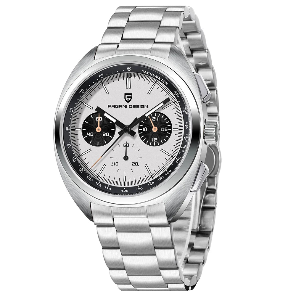 PAGANI DESIGN 2026 Retro Luxury Men's Watches Sports Chronograph VK63 Quartz Watch For Men AR Sapphire Waterproof Leather Clock