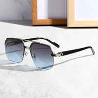 Fashion Half Frame Sunglasses for Men Women Punk Sunglasses Travel Driving UV Resistant Sunglasses Trendy Goggles Shades UV400