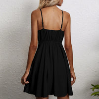 Nuevo vestido de tirantes con lazo para mujer, vestido de lino y algodón ajustado a la moda, vestido de verano informal de color liso