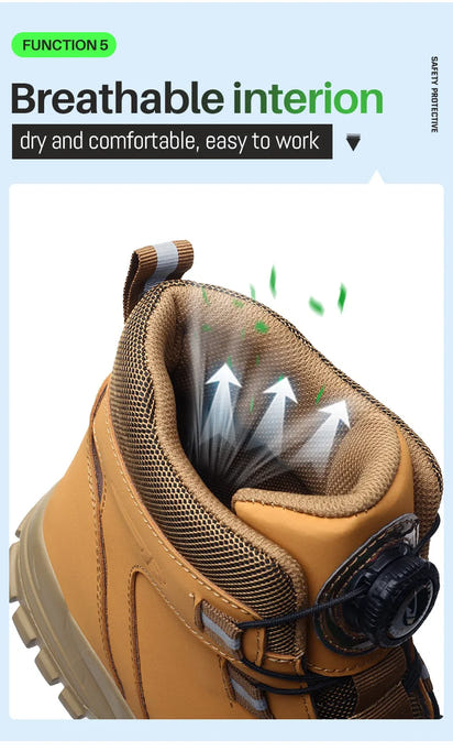 Wasserdichte Sicherheitsstiefel für Herren, unzerstörbare Stahlkappen-Arbeitsstiefel, stoß- und stichfeste Sicherheitsschuhe, Biker-Boots Para Hombre