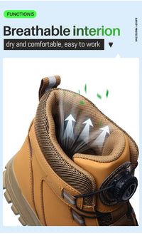 Wasserdichte Sicherheitsstiefel für Herren, unzerstörbare Stahlkappen-Arbeitsstiefel, stoß- und stichfeste Sicherheitsschuhe, Biker-Boots Para Hombre