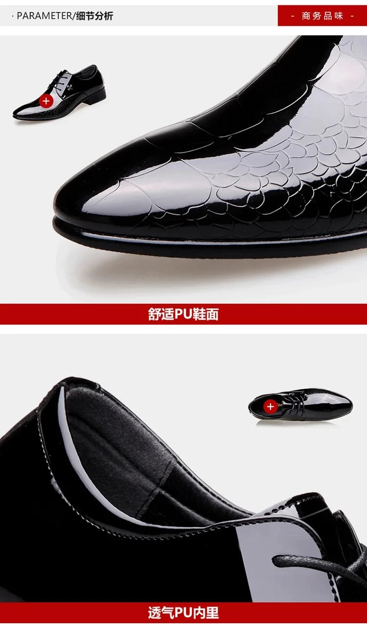 Zapatos de cuero para hombre, negros, de cuero suave, suela blanda, para primavera y otoño, para el mejor hombre, ropa formal de negocios para hombre, tallas grandes 38-48