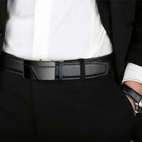 Fashion Automatic Buckle Belt for Men Famous Brand Business Belt Men PU Leather Waist Straps Black Male Jeans Belts for Men