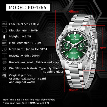 PAGANI DESIGN Retro Moon Wristwatches Mens Luxury Chronograph Quartz Watch For Men AR Sapphire Mirror Sports Reloj Hombre 2026