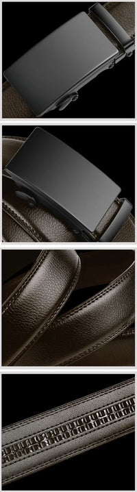 Fashion Automatic Buckle Belt for Men Famous Brand Business Belt Men PU Leather Waist Straps Black Male Jeans Belts for Men