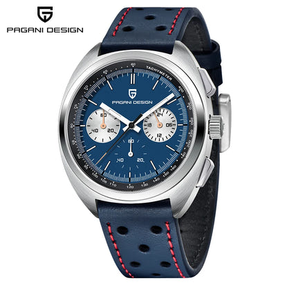 PAGANI DESIGN 2026 Retro Luxury Men's Watches Sports Chronograph VK63 Quartz Watch For Men AR Sapphire Waterproof Leather Clock