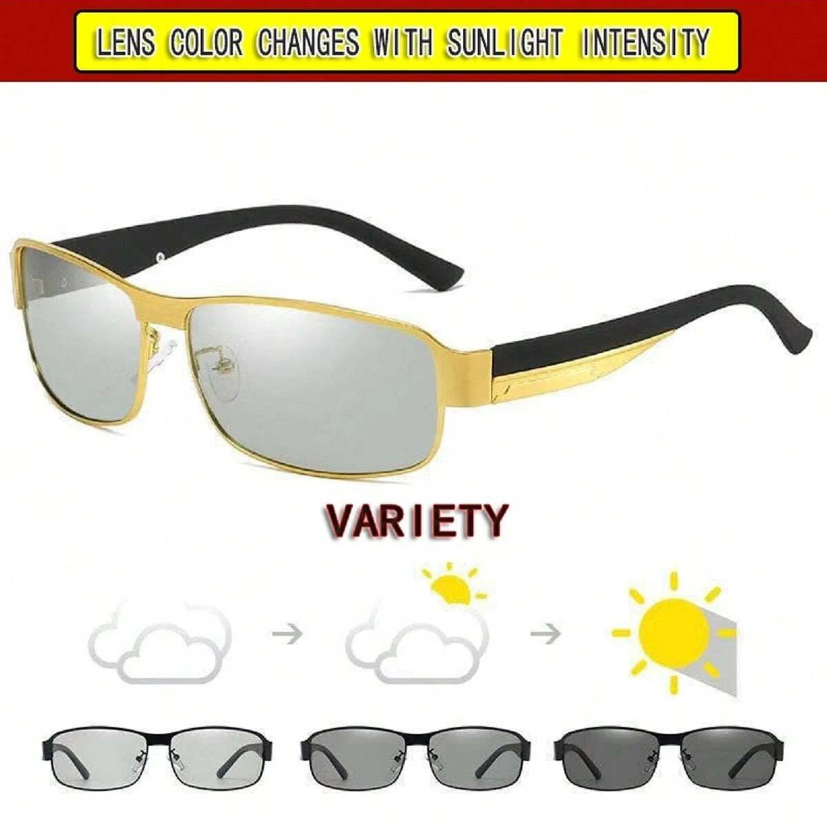 Sunglasses for Men Day and Night Vision Driving Fishing Polarized Anti-UV Trend Shades For Men Glass Authentic Sun Protection Su
