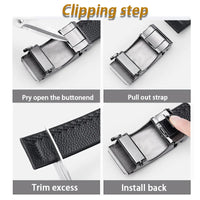 Leather belt men High Quality Genuine Leather Belts, Automatic Buckle Belt, Adjustable No Hole Belt Jeans Belt for Men