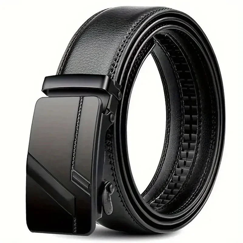 Fashion Automatic Buckle Belt for Men Famous Brand Business Belt Men PU Leather Waist Straps Black Male Jeans Belts for Men
