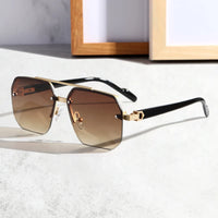 Fashion Half Frame Sunglasses for Men Women Punk Sunglasses Travel Driving UV Resistant Sunglasses Trendy Goggles Shades UV400