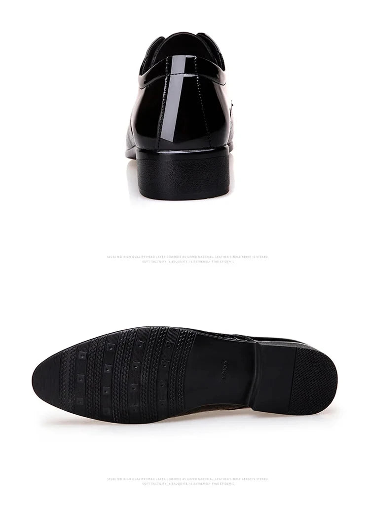 Zapatos de cuero para hombre, negros, de cuero suave, suela blanda, para primavera y otoño, para el mejor hombre, ropa formal de negocios para hombre, tallas grandes 38-48