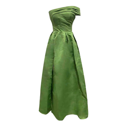 Women's Wedding Guest Dresses One Shoulder Satin Evening Dress High Waist Split Birthday Party Dress For Women فساتين سهرة