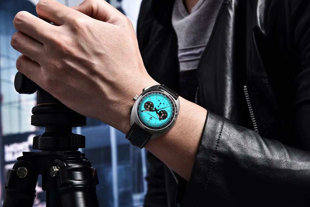 PAGANI DESIGN 2026 Retro Luxury Men's Watches Sports Chronograph VK63 Quartz Watch For Men AR Sapphire Waterproof Leather Clock