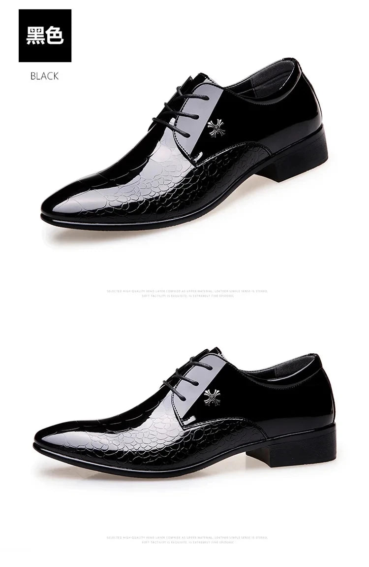Zapatos de cuero para hombre, negros, de cuero suave, suela blanda, para primavera y otoño, para el mejor hombre, ropa formal de negocios para hombre, tallas grandes 38-48
