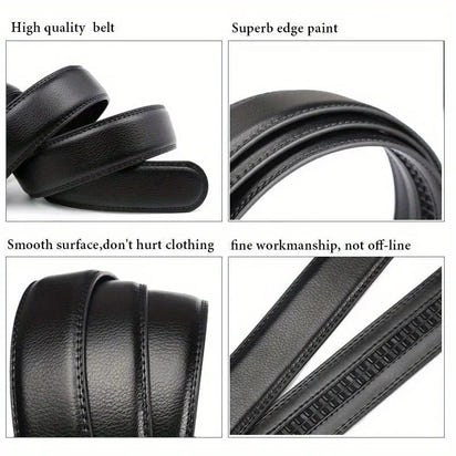Fashion Automatic Buckle Belt for Men Famous Brand Business Belt Men PU Leather Waist Straps Black Male Jeans Belts for Men