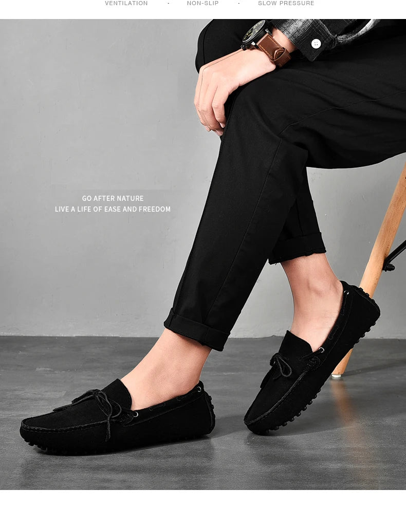 High Quality Leather Loafers Men Casual Shoes Male Driving Shoes Moccasins Slip On Men's Flats Fashion Men Shoes Size 38-49