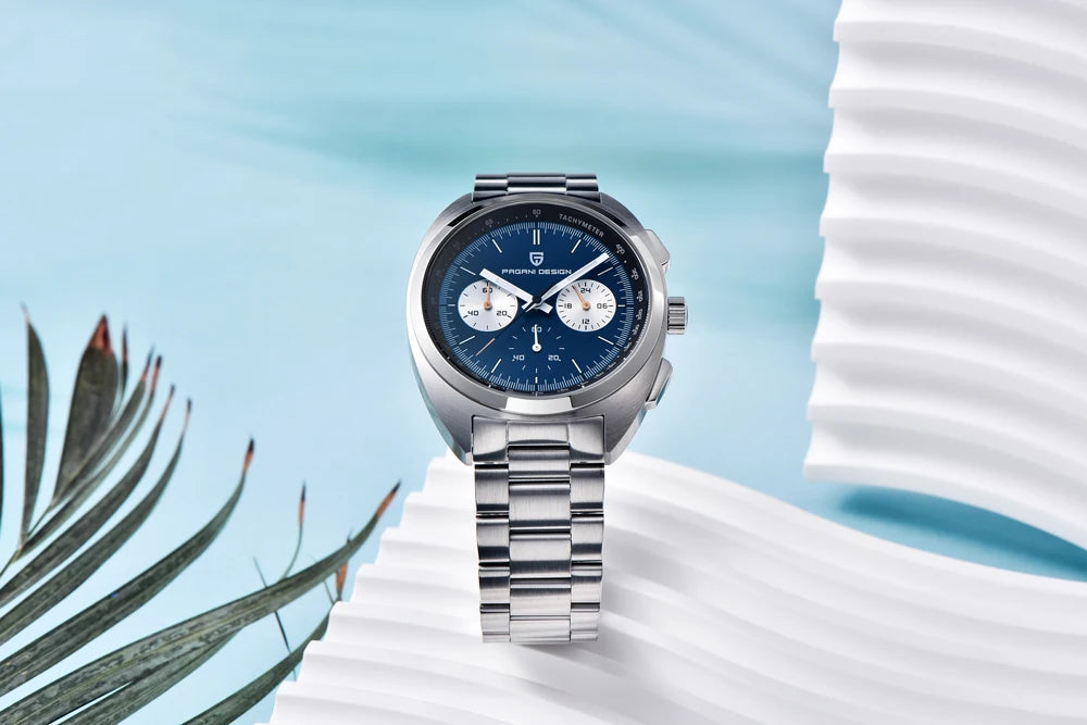 PAGANI DESIGN 2026 Retro Luxury Men's Watches Sports Chronograph VK63 Quartz Watch For Men AR Sapphire Waterproof Leather Clock