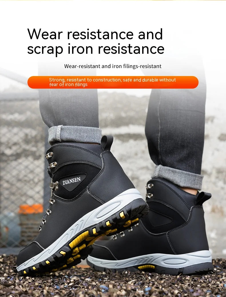 Zapatos de seguridad con botón giratorio, zapatillas de trabajo para hombre, zapatos indestructibles, zapatos de protección antipinchazos, botas de trabajo, botas tácticas.