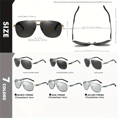 Fashion Large Frame Sunglasses for Men Luxury Pilot Metal Sun Glasses Design Anti-reflective  Eyewear UV400 Oculos De Sol