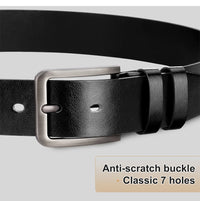 Maikun Fashion Men's Anti Scratch Alloy Pin Buckle Belt Casual Classic 7 Holes PU Belt Business Suit Belt Jeans Waistband