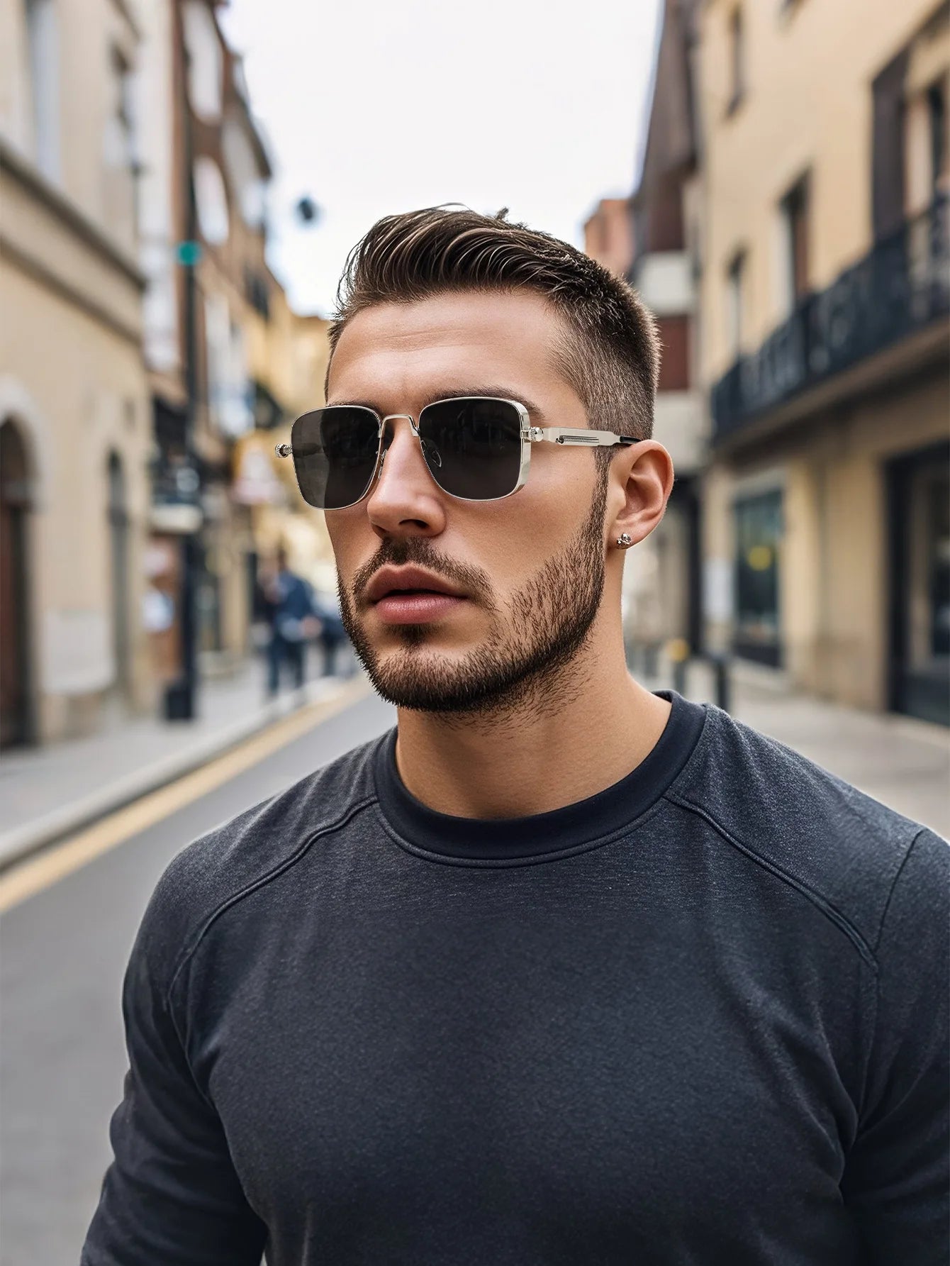 Fashion Half Frame Sunglasses for Men Women Punk Sunglasses Travel Driving UV Resistant Sunglasses Trendy Goggles Shades UV400