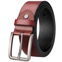 Maikun Fashion Men's Anti Scratch Alloy Pin Buckle Belt Casual Classic 7 Holes PU Belt Business Suit Belt Jeans Waistband