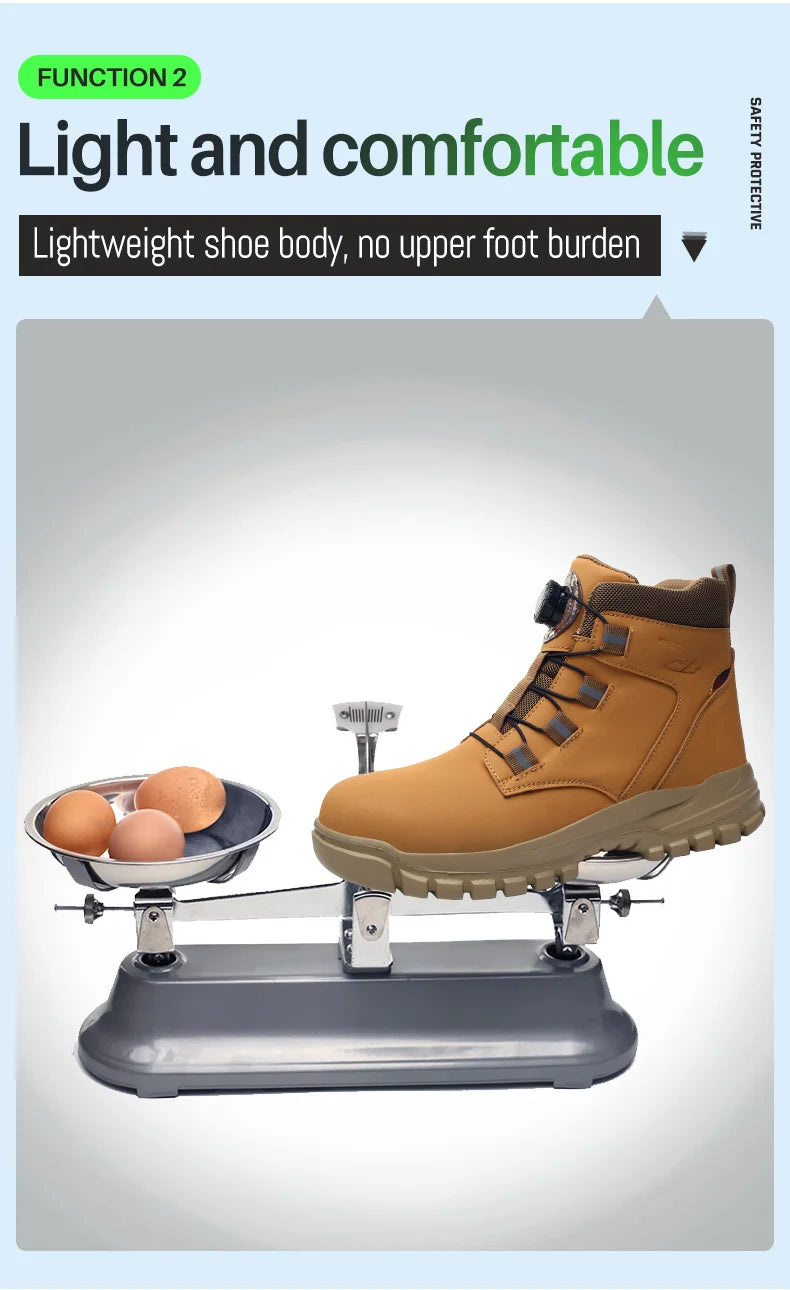 Wasserdichte Sicherheitsstiefel für Herren, unzerstörbare Stahlkappen-Arbeitsstiefel, stoß- und stichfeste Sicherheitsschuhe, Biker-Boots Para Hombre