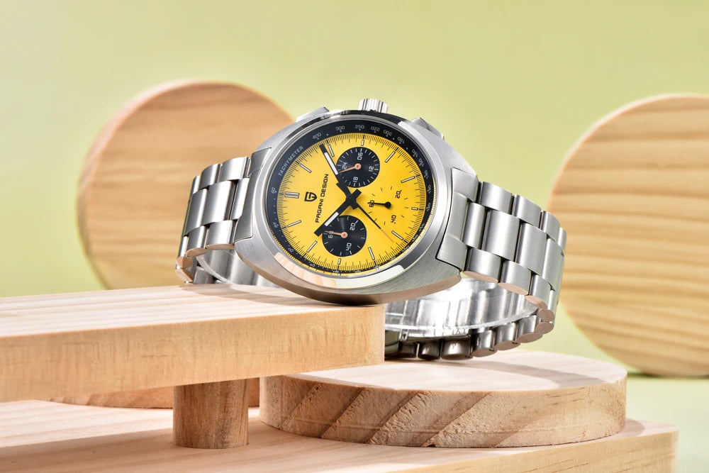 PAGANI DESIGN 2026 Retro Luxury Men's Watches Sports Chronograph VK63 Quartz Watch For Men AR Sapphire Waterproof Leather Clock