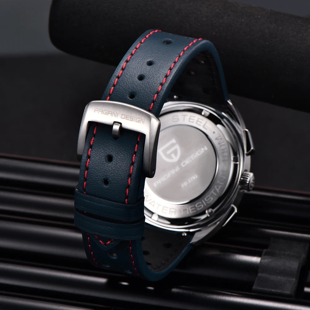 PAGANI DESIGN 2026 Retro Luxury Men's Watches Sports Chronograph VK63 Quartz Watch For Men AR Sapphire Waterproof Leather Clock