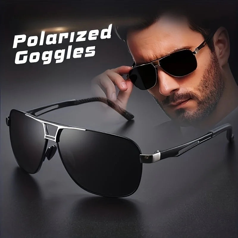 Fashion Large Frame Sunglasses for Men Luxury Pilot Metal Sun Glasses Design Anti-reflective  Eyewear UV400 Oculos De Sol